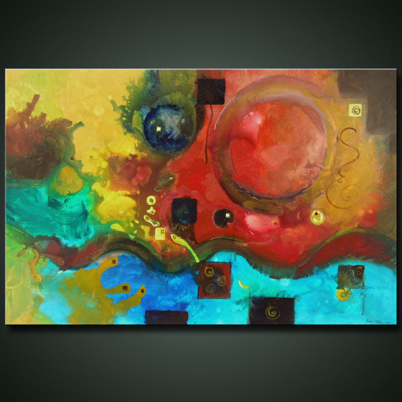 Fluid free form abstract painting, Come Back to Me by Sally Trace