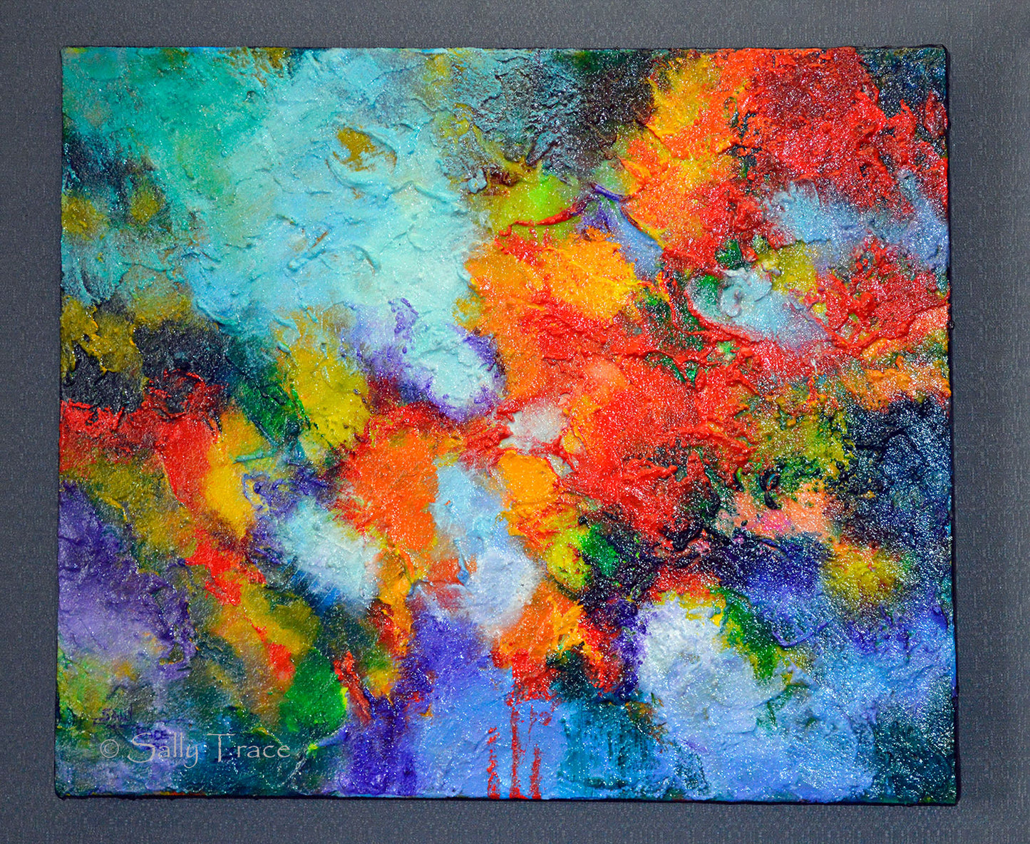 Transition, abstract textured impasto painting