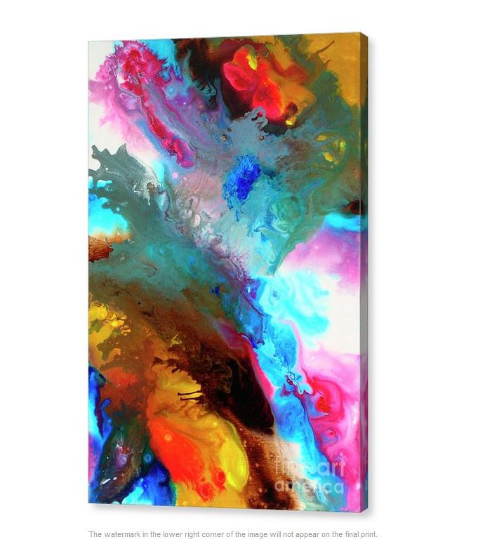 Contemporary abstract art for sale, fluid art triptych giclee print set by Sally Trace "The Beauty of Spring"