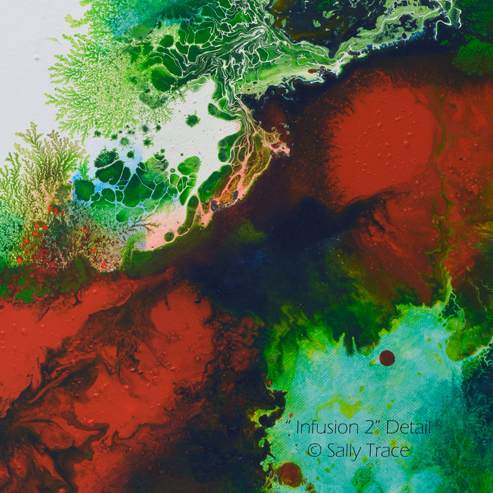"Infusion 2," Modern Art Fluid Abstract Giclee Prints on Canvas