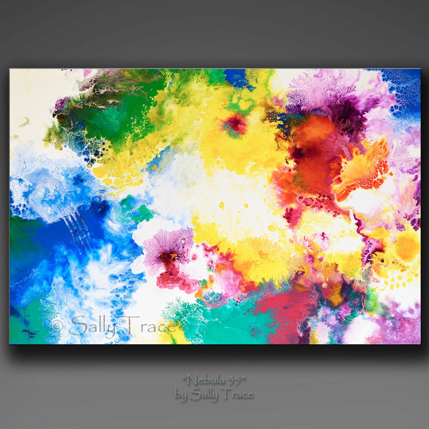 Nebula 35 by Sally Trace, fine art giclee print of my abstract fluid art space painting