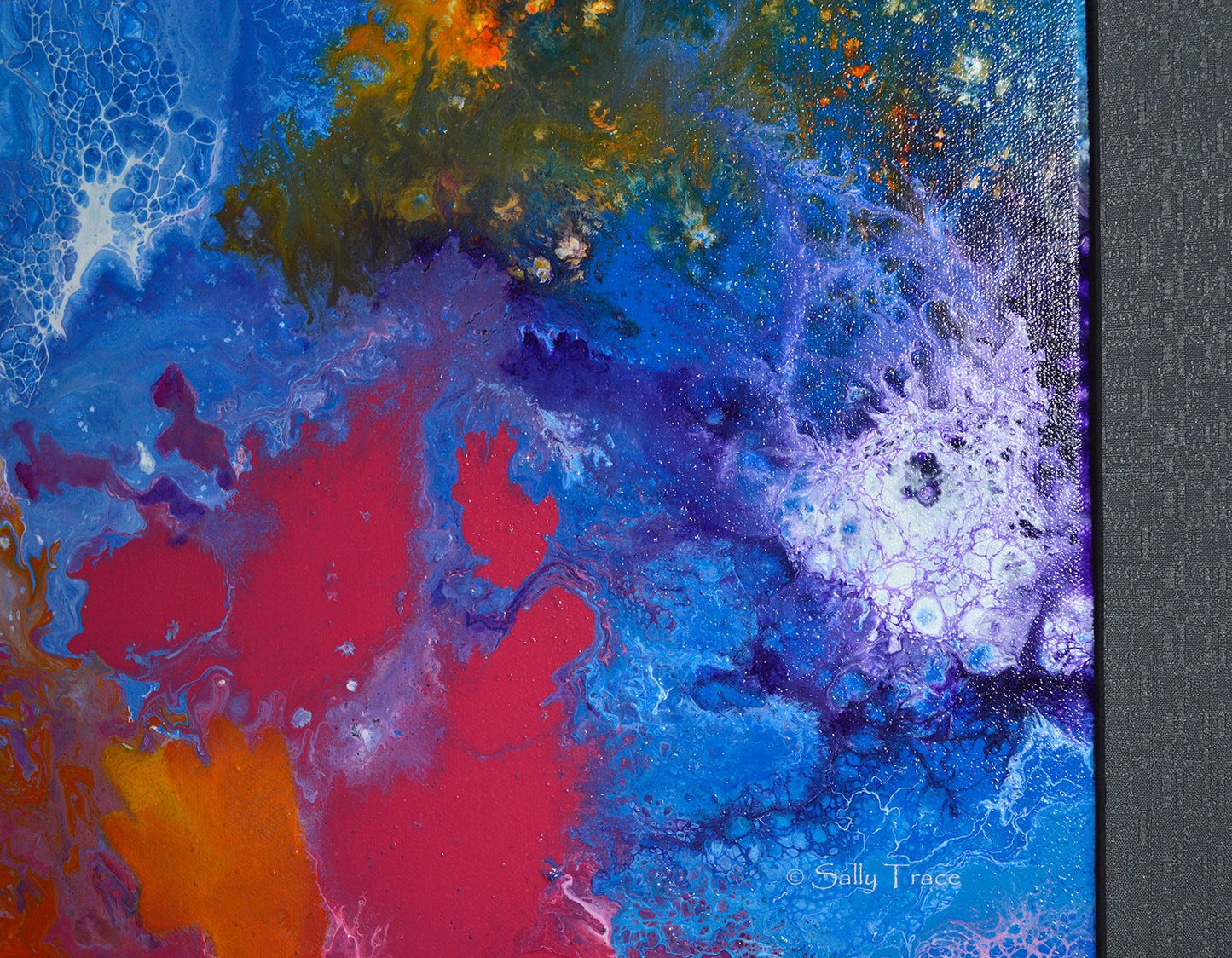 Playful Persuasion, original abstract fluid painting by Sally Trace