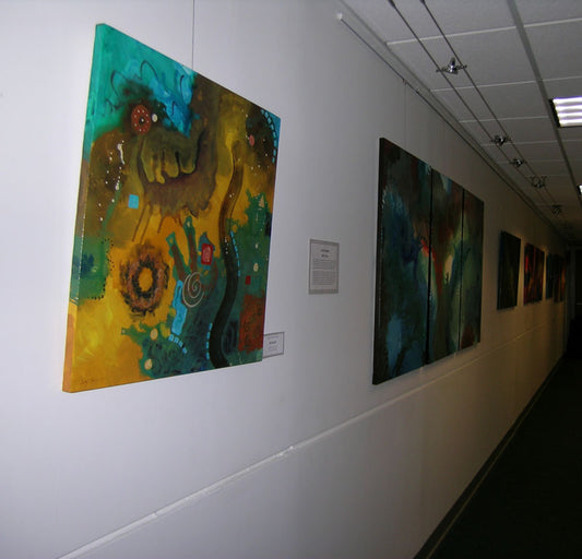 Sally's art in an exhibition