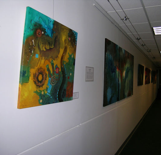 Sally's art in an exhibition