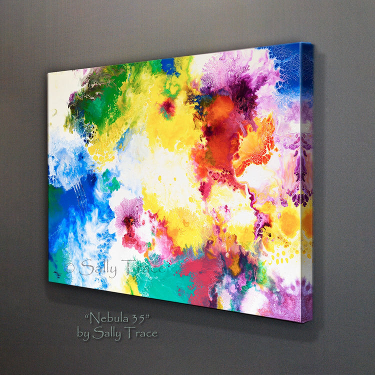 Contemporary abstract art for sale, giclee prints on stretched canvas by Sally Trace 