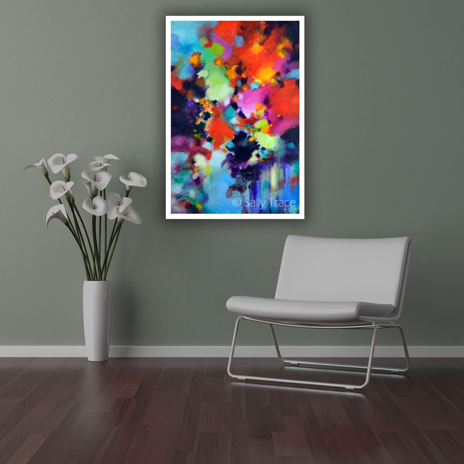 "Exultation" by Sally Trace, original abstract painting has sold.  Fine art prints are available for purchase.  Art prints for the home, abstract art for sale.