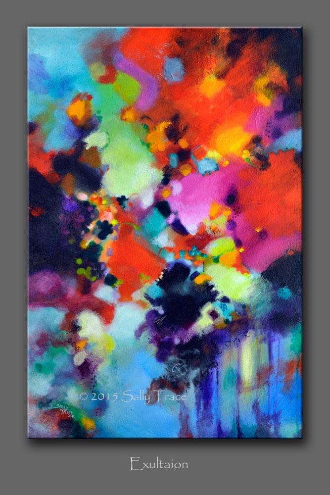 "Exultation" by Sally Trace, original abstract painting has sold.  Fine art prints are available for purchase.  Art prints for the home, abstract art for sale.