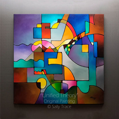 "Unified Theory" Original Abstract Geometric Painting Commission