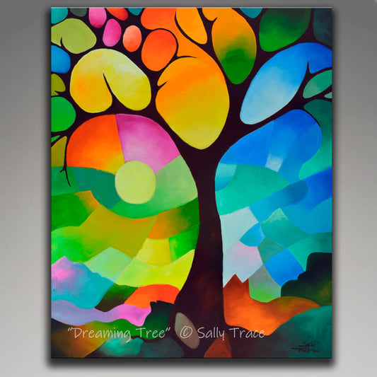 Dreaming Tree, giclee prints on canvas by Sally Trace 