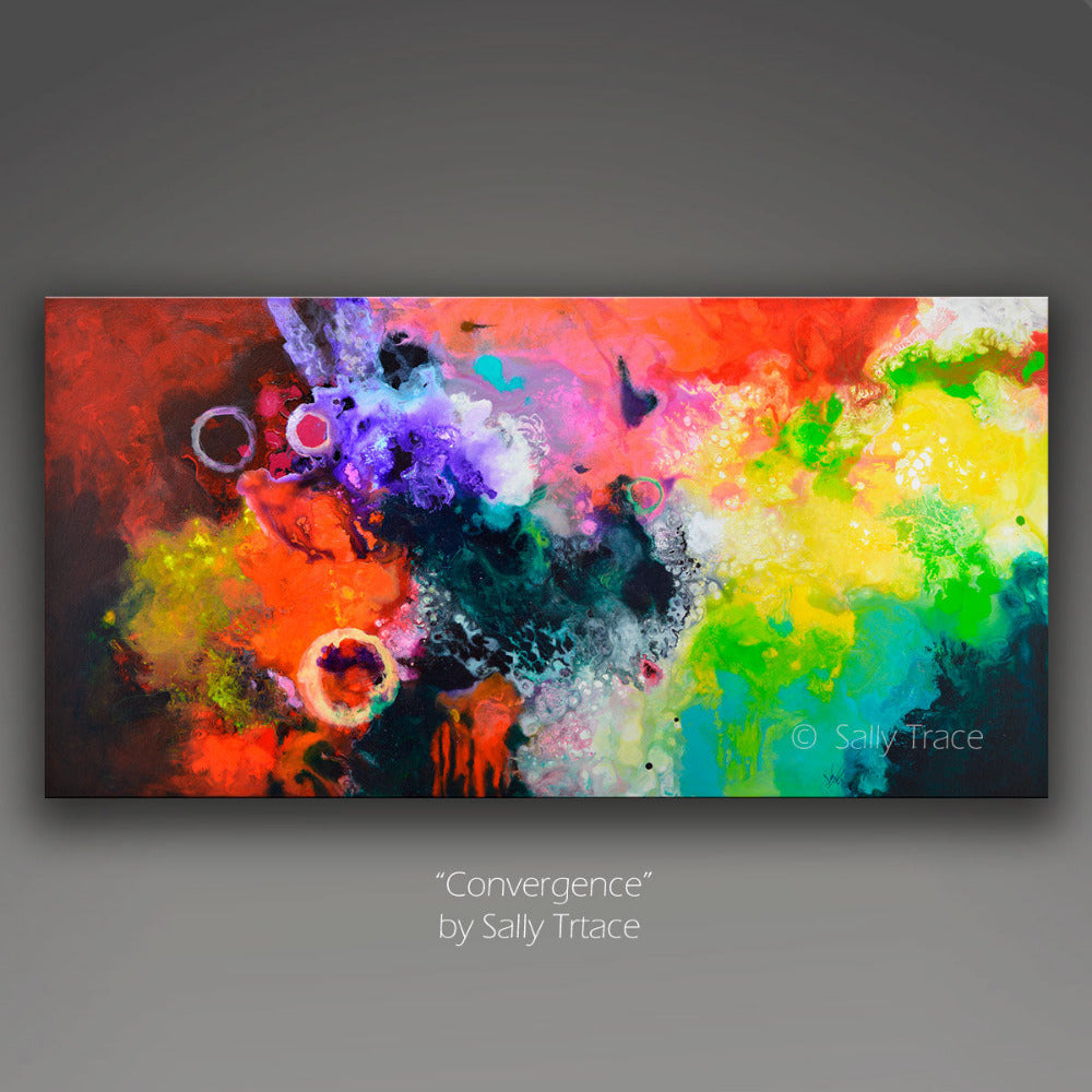 Contemporary art abstract painting print  print on stretched canvas, wall art for the living room, large fluid art pour painting, art from independent artists, art for the living room