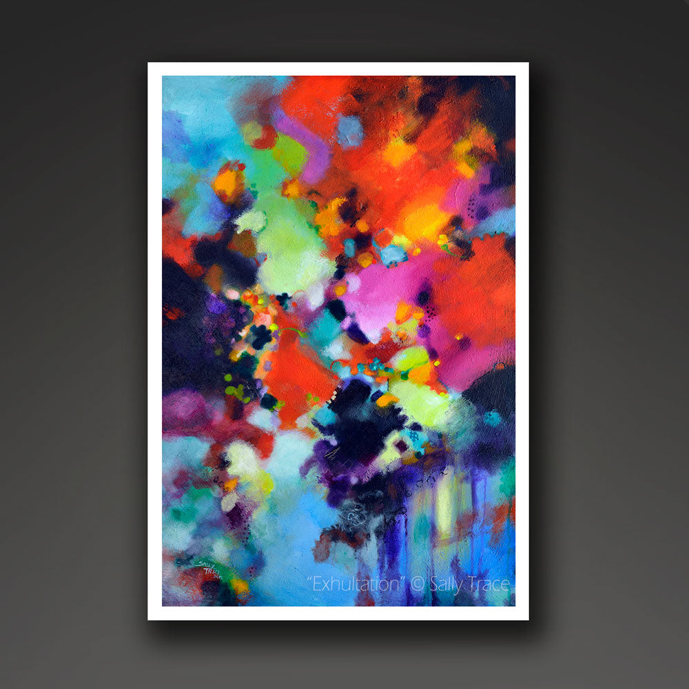 "Exultation" by Sally Trace, original abstract painting has sold.  Fine art prints are available for purchase.  Art prints for the home, abstract art for sale.