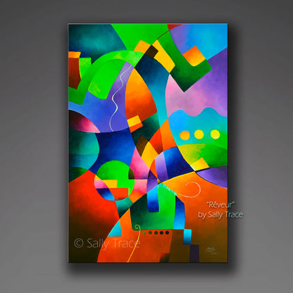 Modern abstract art print for sale by Sally Trace, hard-edged geometric abstract fine art print