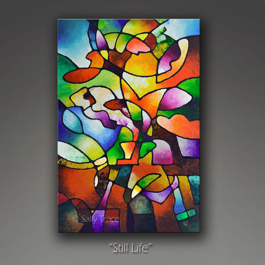 Geometric absrtact art fo sale by Sally Trace "Still Life"