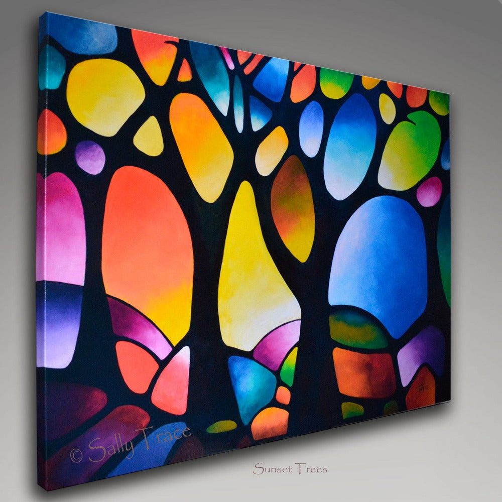 "Sunset Trees,"  Prints on Canvas or Paper from my Original Painting