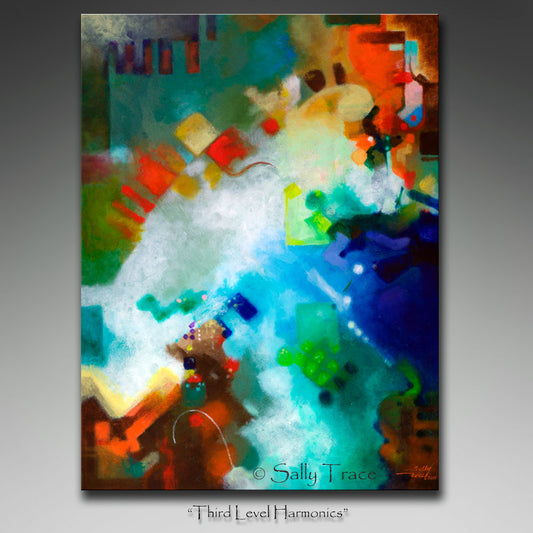 Modern contemporary abstract expressionist painting, "Third Level Harmonics" by Sally Trace