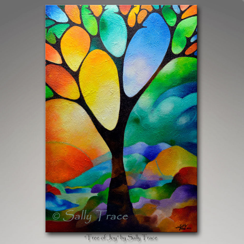 "Tree of Joy" Original Textured Abstract Painting Commission
