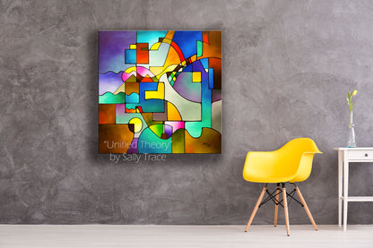 Large modern art geometric square canvas print "Unified Theory"