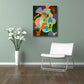 "Sometimes you Just get Lucky" geometric hard-edged original acrylic painting by Sally Trace, room view