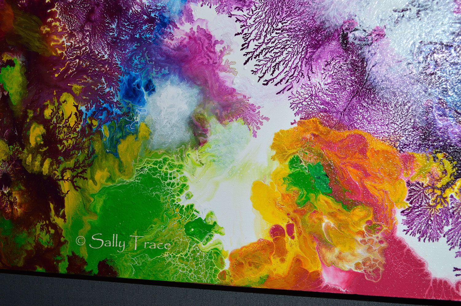Coming Alive 2, fluid art painting Sally Trace