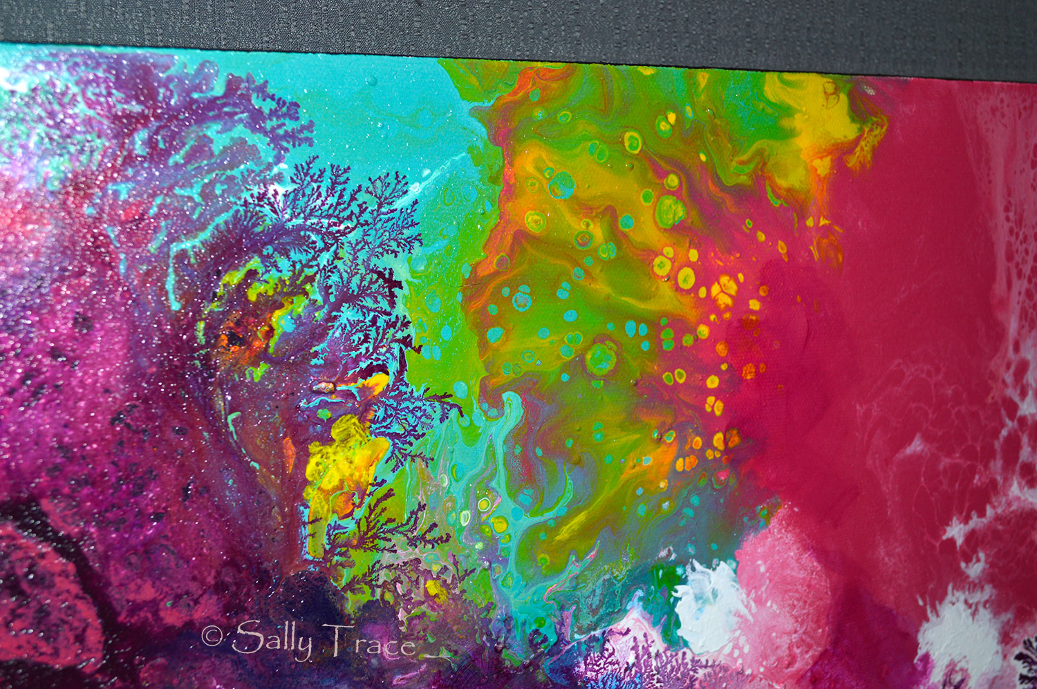Coming Alive 2, fluid art painting Sally Trace
