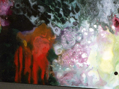 Convergence, fluid art original pour painting by Sally Trace