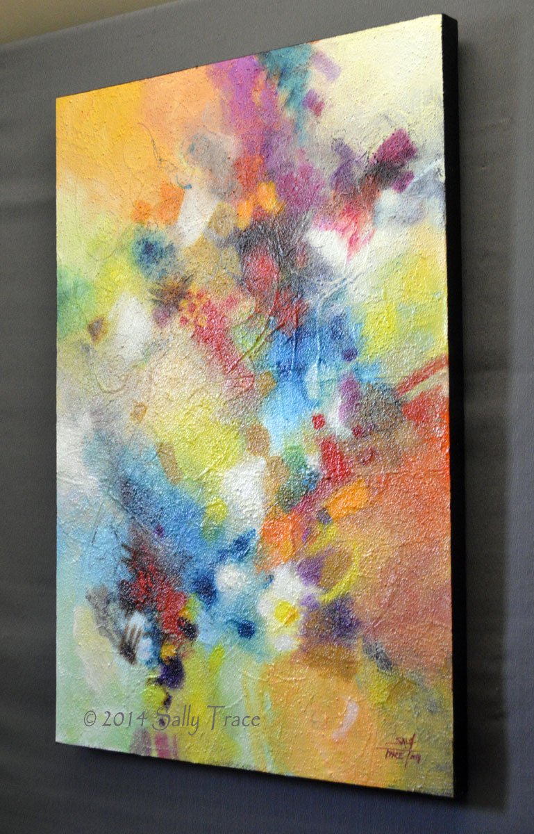 Dance Around It, original textured painting by Sally Trace