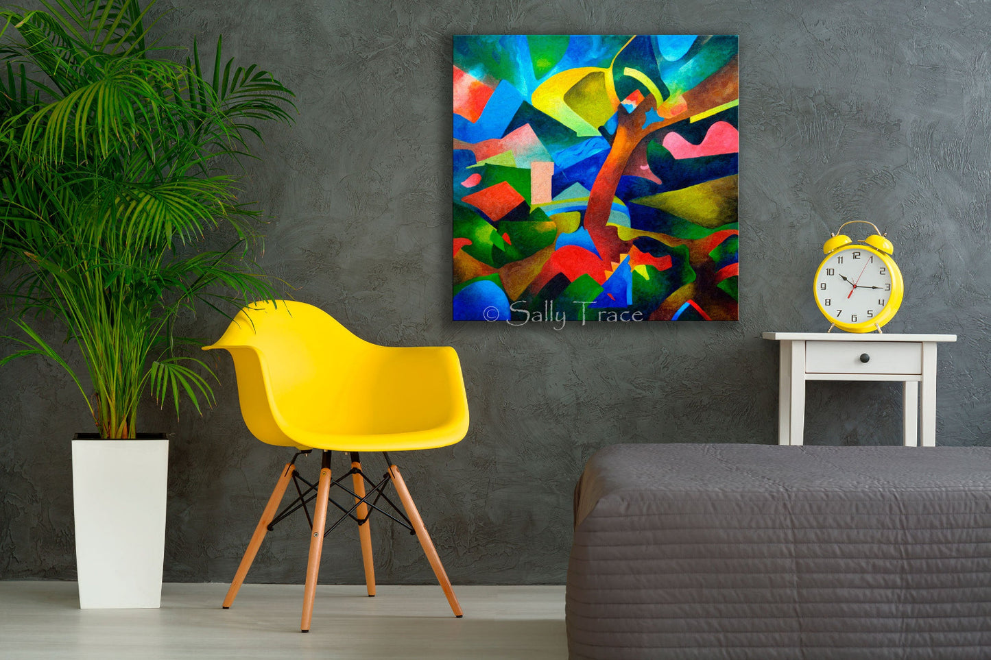 Canvas prints made from my original painting "Dark Landscape", an abstract landscape oil painting with dark blues, vibrant colors, "Dark Landscape"