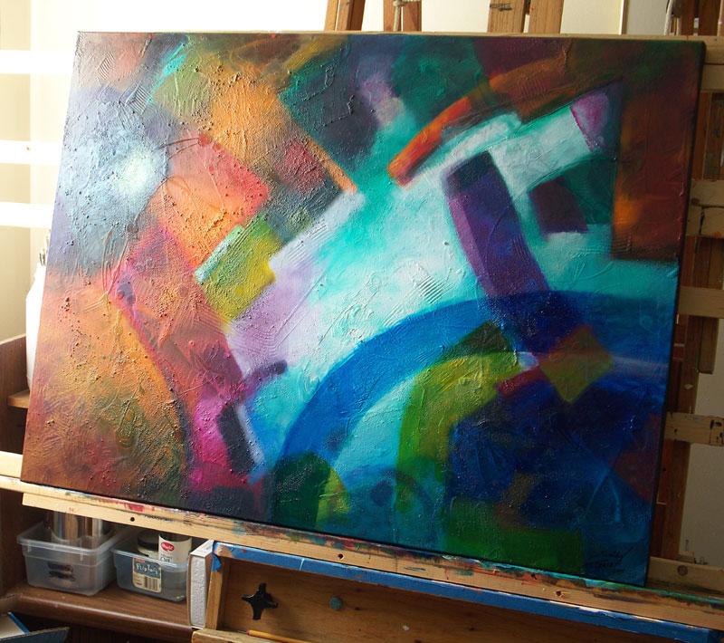 Declaration, original abstract painting by Sally Trace