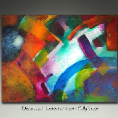 Declaration, original abstract painting by Sally Trace