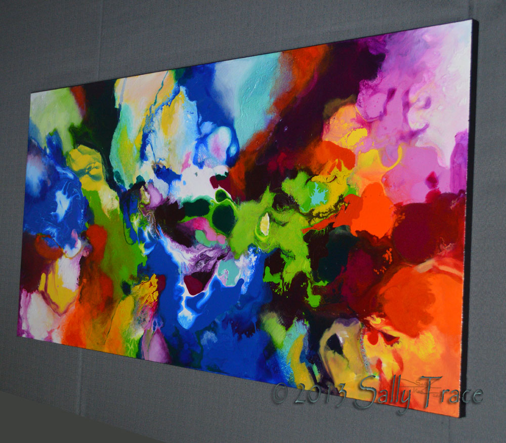 "Decorum" fluid pour painting by Sally Trace