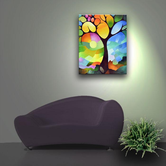 Dreaming Tree, giclee prints on canvas by Sally Trace 