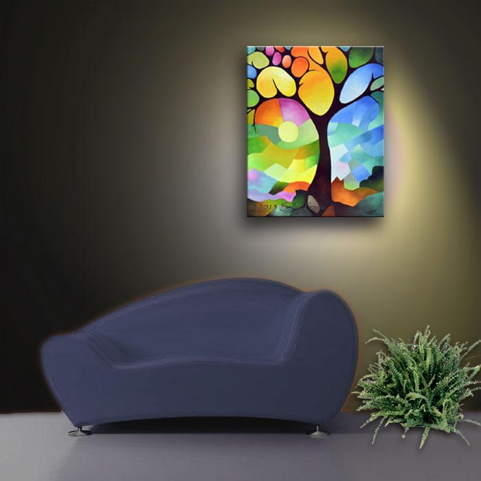 Dreaming Tree, giclee prints on canvas by Sally Trace 