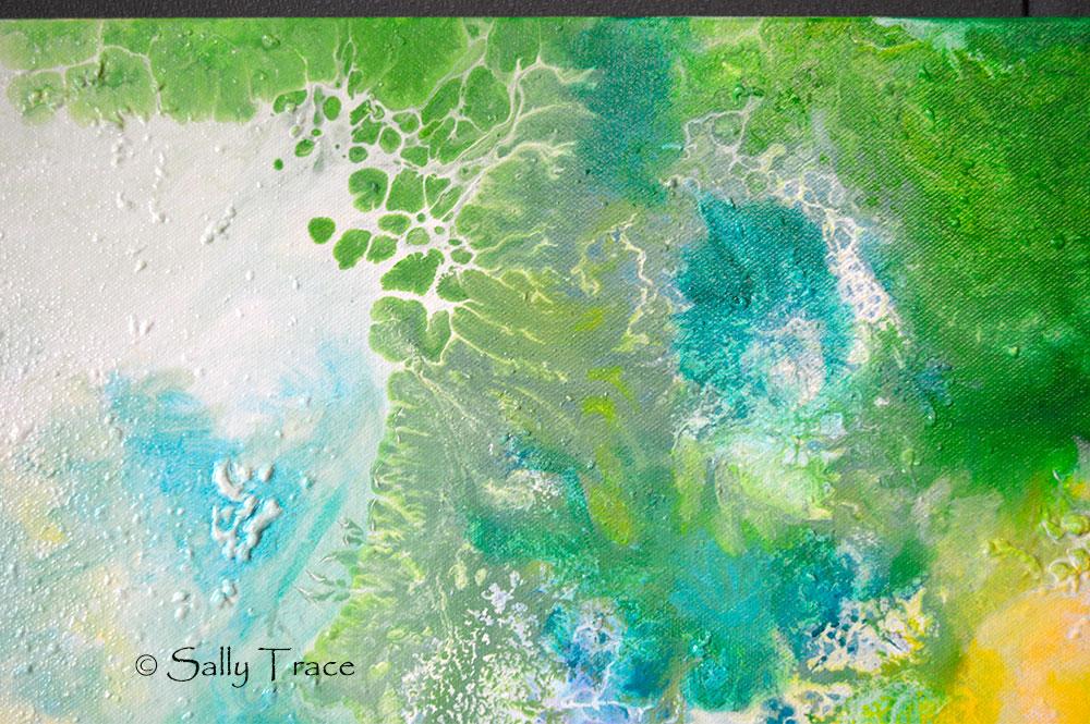 Ethereal Resonance fluid art pour painting prints by Sally Trace 