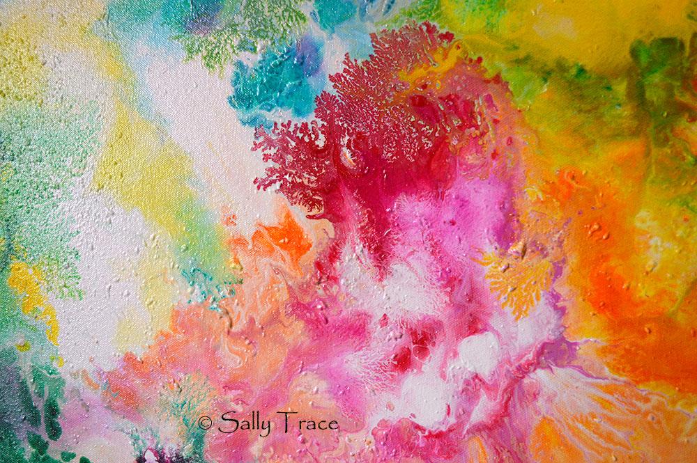 Ethereal Resonance fluid art pour painting prints by Sally Trace 