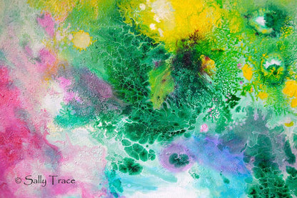 Ethereal Resonance fluid art pour painting prints by Sally Trace 