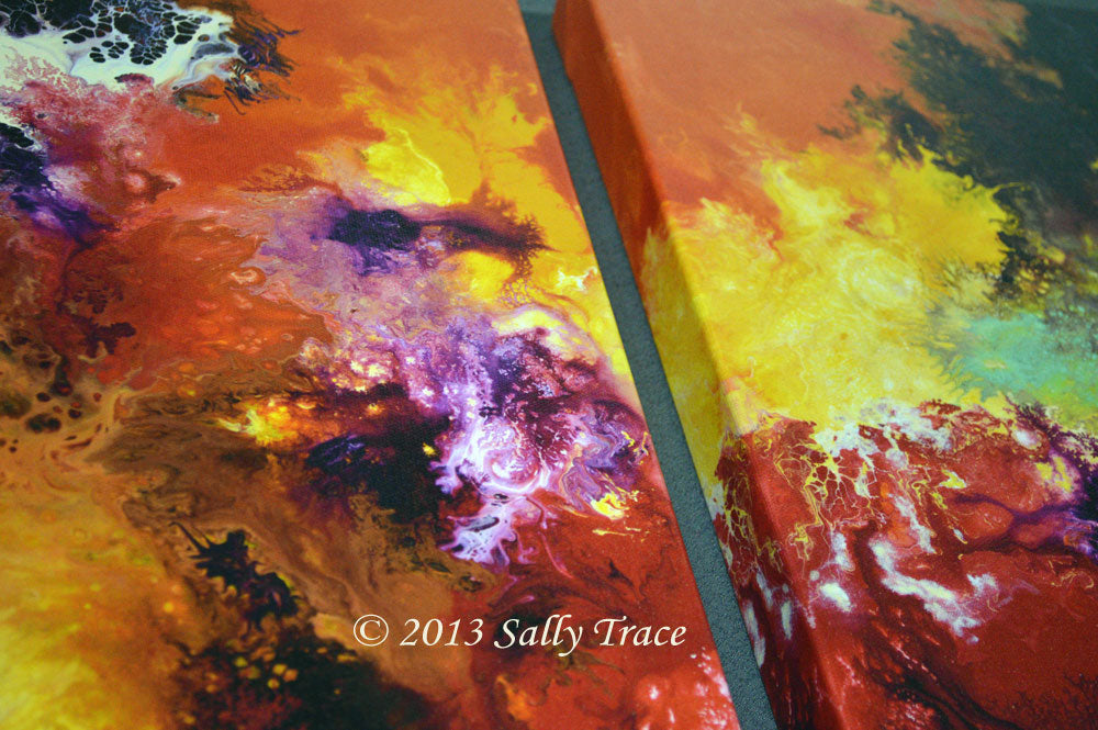 Ignition, giclee prints on canvas from the original painting by Sally Trace
