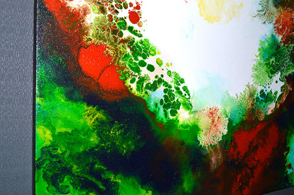 Infusion 2, fluid acrylic pour painting by Sally Trace, detail view