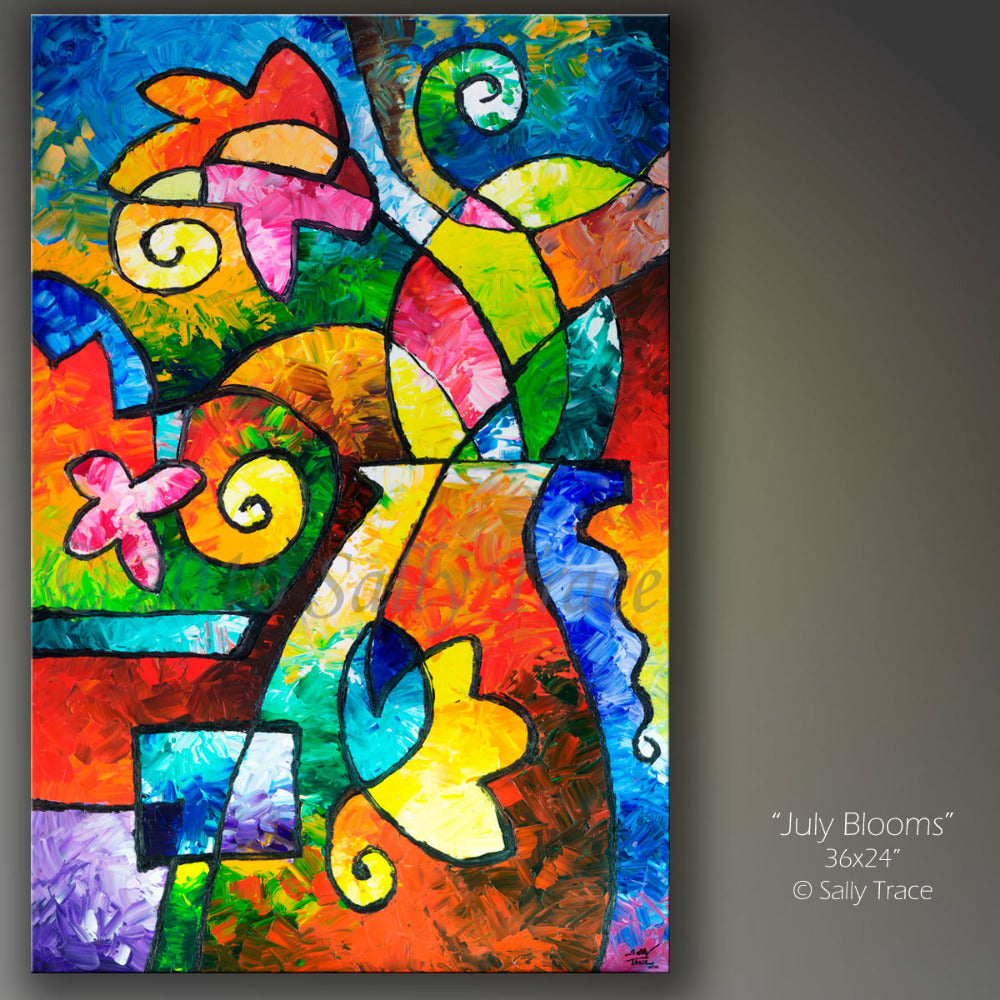 Floral impasto oil painting commission by Sally Trace