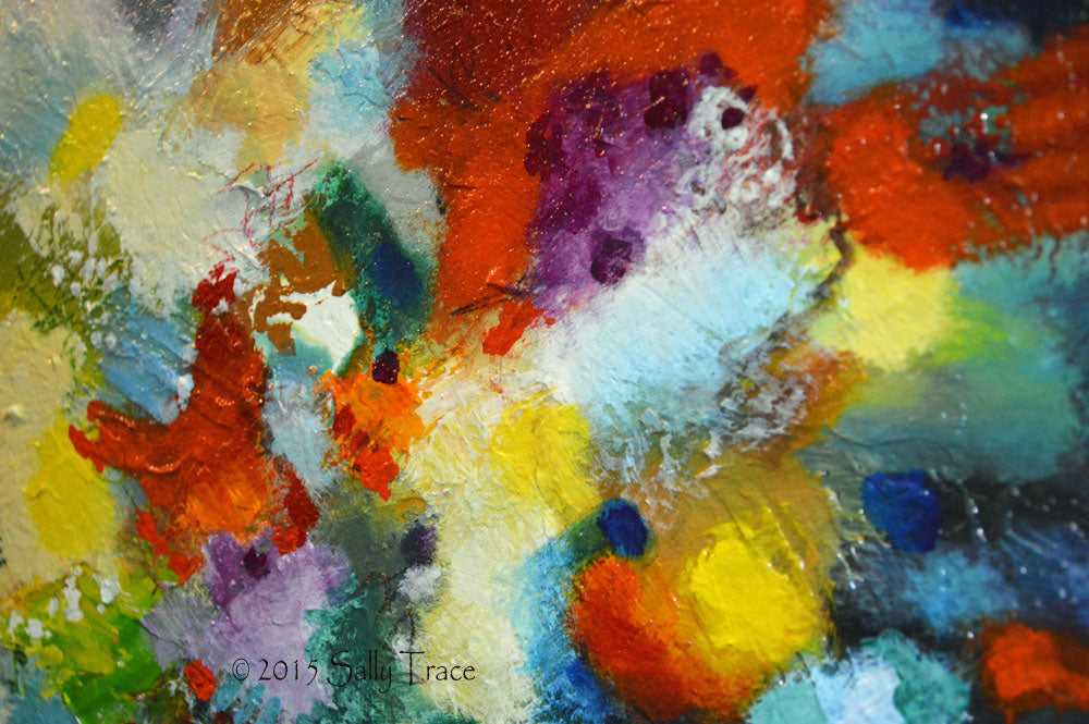 Reach Beyond, original textured abstract painting by Sally Trace