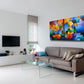 Abstract art for sale by Sally Trace, Urbanity Vista two canvas abstract geometric cityscape painting