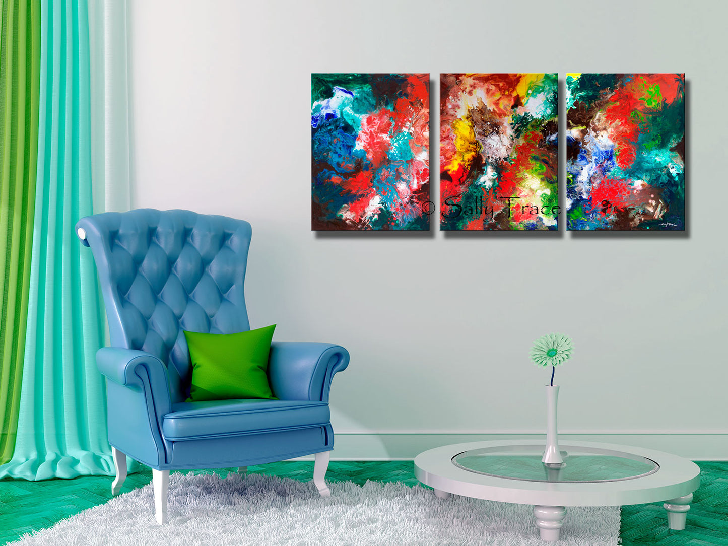 A Thousand Beautiful Things, contemporary giclee art prints by Sally Trace, modern living room wall decor
