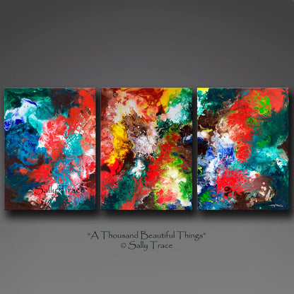 A Thousand Beautiful Things, contemporary giclee art prints by Sally Trace, modern living room wall decor