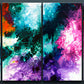 Modern fluid art painting print set by Sally Trace