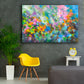 Contemporary art giclee prints on canvas from my original abstract painting "Garden Rapture" Abstract art on canvas for sale, these canvas giclee prints are made from my original colorful abstract garden art painting "Garden Rapture", colorful abstract garden wall art for the living room, office decor, living room decor