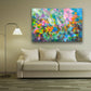 Contemporary art giclee prints on canvas from my original abstract painting "Garden Rapture" Abstract art on canvas for sale, these canvas giclee prints are made from my original colorful abstract garden art painting "Garden Rapture", colorful abstract garden wall art for the living room, office decor, living room decor