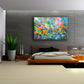 Contemporary art giclee prints on canvas from my original abstract painting "Garden Rapture" Abstract art on canvas for sale, these canvas giclee prints are made from my original colorful abstract garden art painting "Garden Rapture", colorful abstract garden wall art for the living room, office decor, living room decor