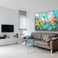 Contemporary art giclee prints on canvas from my original abstract painting "Garden Rapture" Abstract art on canvas for sale, these canvas giclee prints are made from my original colorful abstract garden art painting "Garden Rapture", colorful abstract garden wall art for the living room, office decor, living room decor