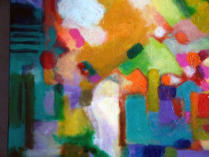 Abstract art color field painting by Sally Trace, detail