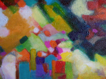 Abstract art color field painting by Sally Trace, detail