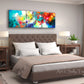 Bedroom artwork above bed, Holding the High Watch, large art prints from the original triptych painting by Sally Trace, master bedroom horizontal wall art